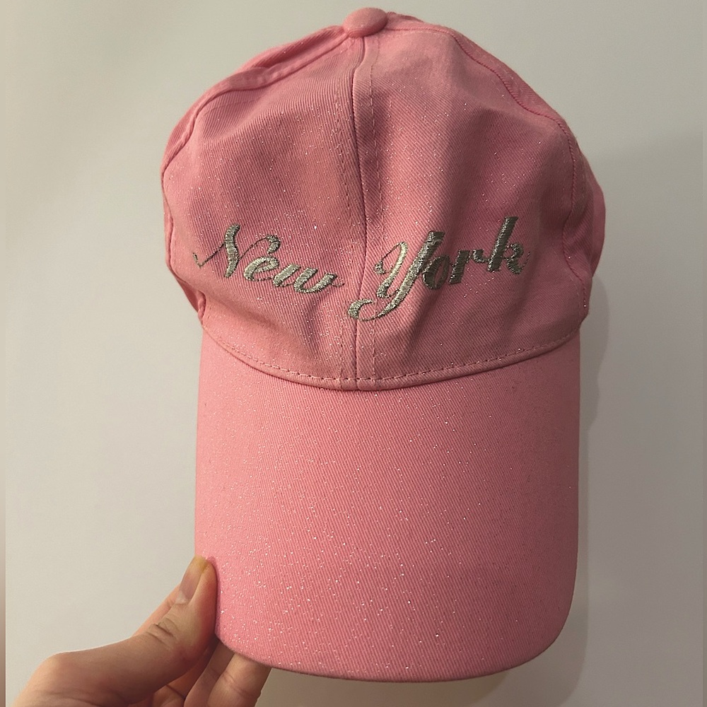 NY Ellis Island Glitter Pink Cap